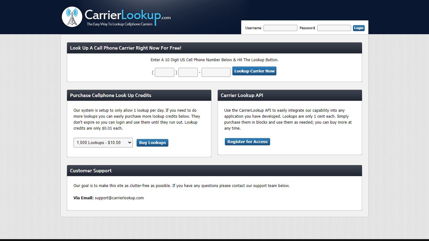 CarrierLookup | Find Cell Phone Carrier For Free & Carrier Lookup API